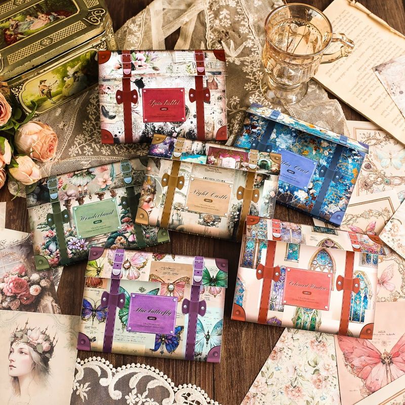 360pcs/6pack Vintage Scrapbook Paper, Used As A Retro Aesthetic Decorative Material For Planners' Diaries_voghion.com
