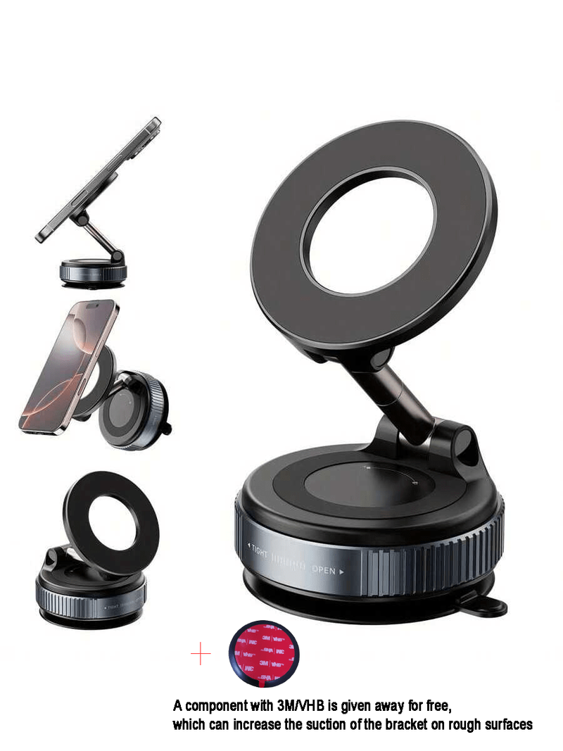 360° drehbar, starker Magnet, superstarker, faltbarer magnetischer Auto-Handyhalter, mechanischer Vakuum-Saugnapf-Telefonhalter, Navigation_voghion.com