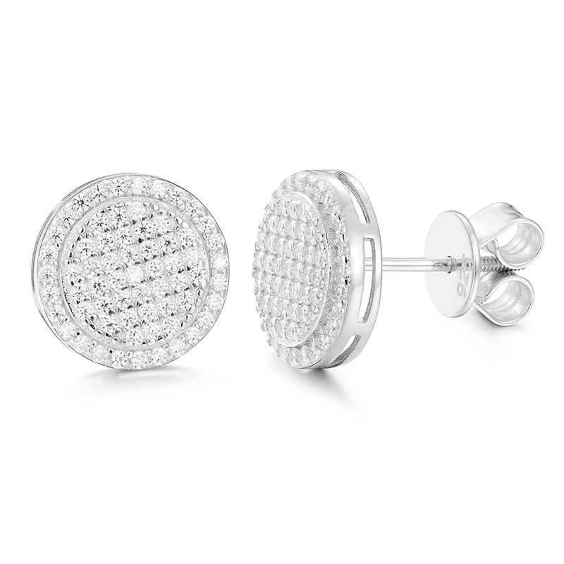 Brincos de prata esterlina 925 para homens e mulheres, cor D, brincos de moissanita de 1,2 mm, personalidade elegante, acabamento fino, brincos redondos 925_voghion.com