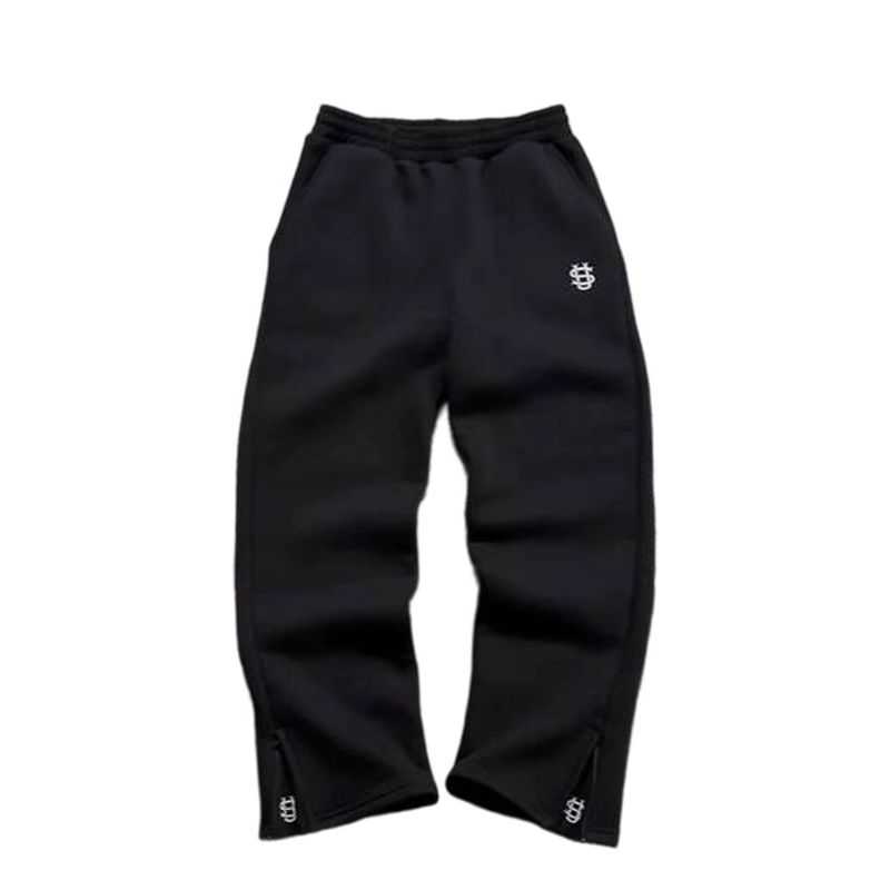 European And American Elastic Zip Zip Pants Solid Color Casual Pants High Street Hip-hop Rap Street Y2k_voghion.com