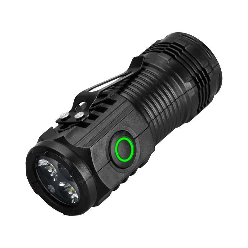 Portable Mini LED Flashlight 3LED Ultra Strong Light Flash Light USB Rechargeable Built-in Battery With Pen Clip_voghion.com
