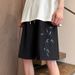 New button up casual shorts for summer thin trend outerwear, Chinese style oversized loose men's five part pants_voghion.com