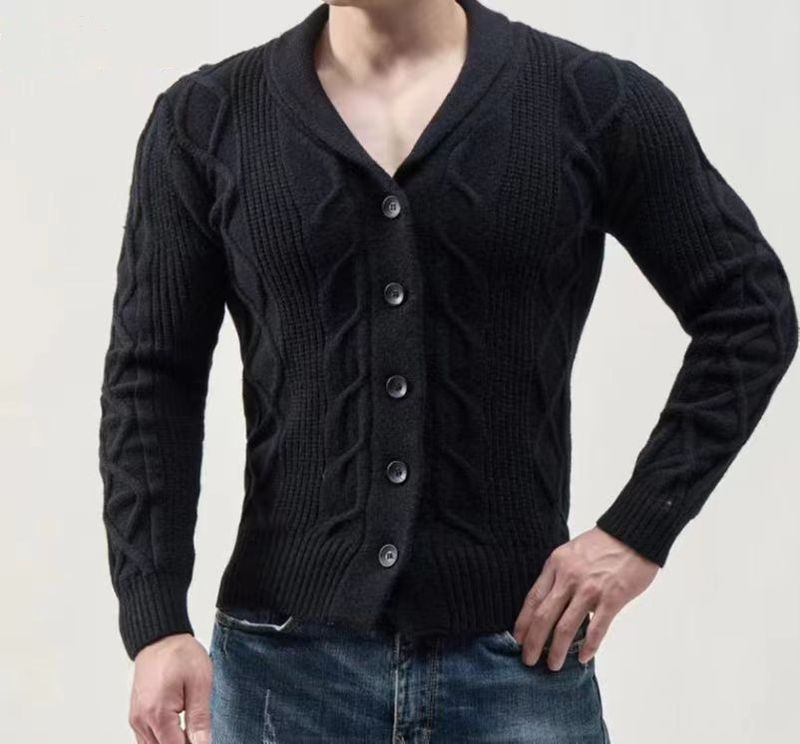 Trui Heren Herfst en Winter Nieuwe herenkleding Vest Lijnkleding Trendy dieptepunt trui Grote maat trui Herenjas_voghion.com