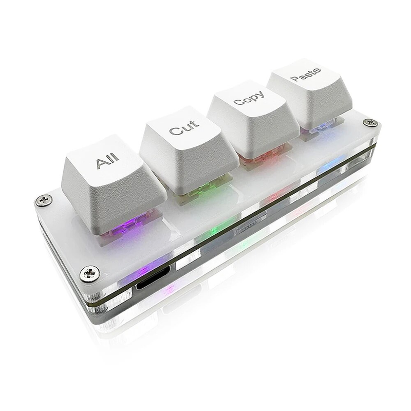 Mini 4-taster Vælg alle Klip Kopier Sæt ind ro Pad Ctrl A X C V Genvej One Handedboard RGB Gaming Mechanicalboard OSU_voghion.com