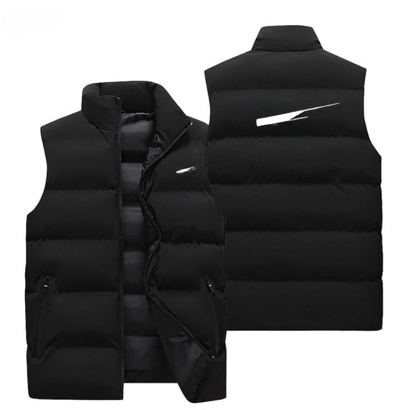 Men's Vest Winter New Fashion Men's And Women's Jackets Vest Thermal Vest Sleeveless Stand-up Collar Vest Cotton Clothes_voghion.com
