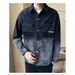 Men's Style Gradient Denim Jacket - Slim Fit Casual Shirt Collar Coat For Spring & Autumn_voghion.com