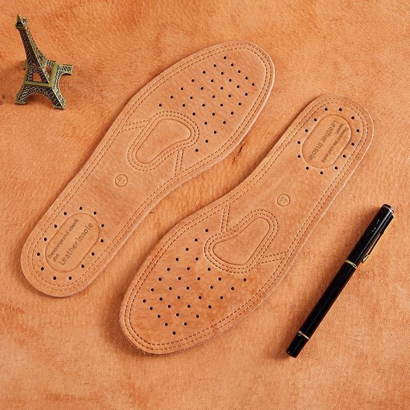 Semelles intérieures en cuir de vache pour l'absorption de la transpiration, la désodorisation, la respirabilité et la désodorisation. Semelles intérieures en cuir véritable pour hommes et femmes. Semelles intérieures en cuir de sport._voghion.com