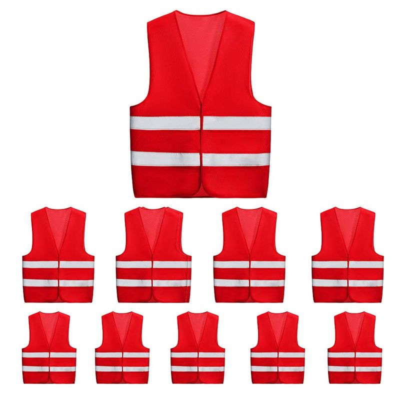 Set van 10 reflecterende veiligheidsvesten, geschikt voor buitensporters en atleten_voghion.com