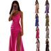 Satin Ruched Mermaid Evening Dress – Strapless High-Slit Formal Gown, Bodycon Elegance For Prom, Wedding & Parties_voghion.com