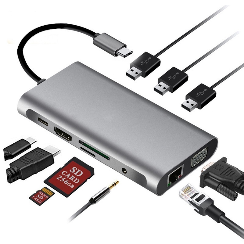 10 in 1 Type-C Multi-Function Docking Station PD Fast Charging HUB_voghion.com