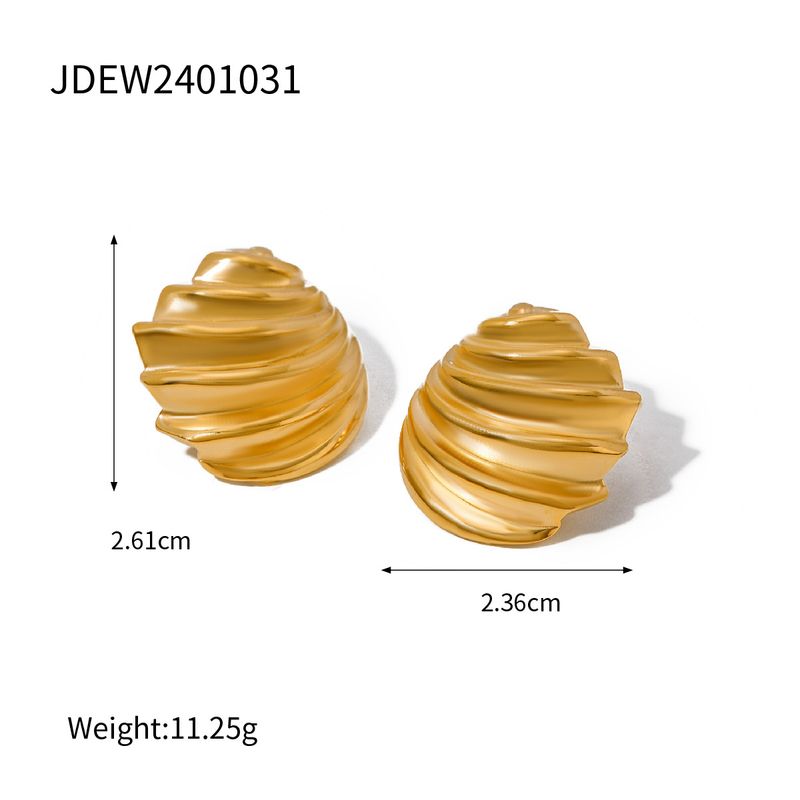 Netizen Mismo Oro Acero Inoxidable Hilo Oblicuo Estilo Instagram Simple Lujo Pequeño Único y Pendientes para Mujer_voghion.com