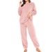 Women's autumn and winter style warm autumn and winter long sleeved trousers suits ladies' home clothes large size plus fat pajamas leisure_voghion.com
