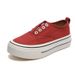 Women's Red 2025 Round Toe Thick Sole Anti-Slip Casual Canvas Sneakers_voghion.com