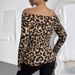 Sexy Leopardenmuster Off-Shoulder Langarm T-Shirt – Trendy Damen Top für Frühling & Sommer (Khaki, S-XXL)_voghion.com