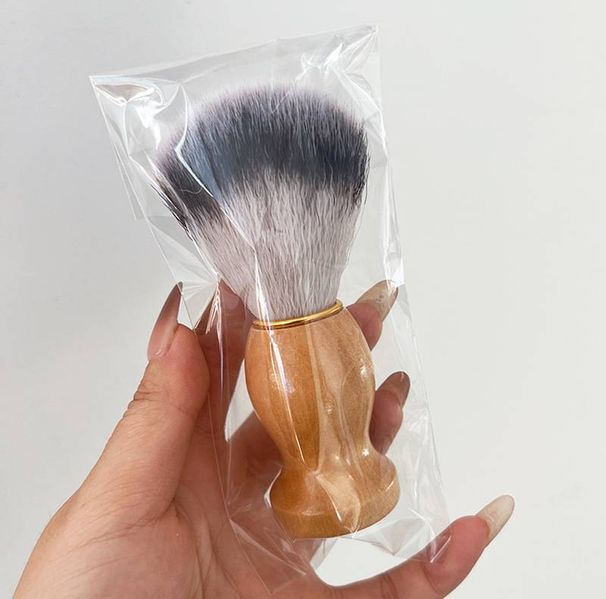 Men's beard brush Shaving soap foam brush Shaving face foam Barbershop brush Wooden old-fashioned foam brush_voghion.com