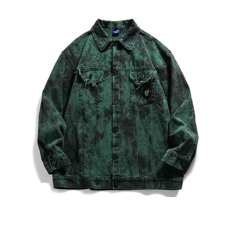 Abbigliamento maschile Moda di strada personalità jacquard marchio alla moda camicia a maniche lunghe uomo primavera nuovo abbigliamento da lavoro giacca con risvolto per giovani_voghion.com