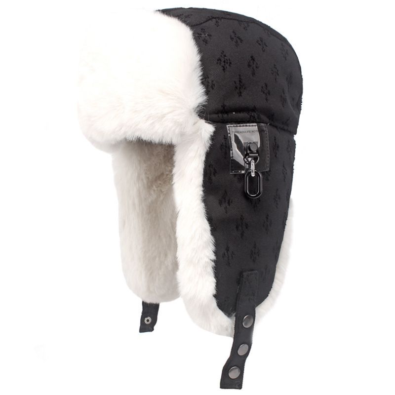 Trendige Baumwollhüte für Männer und Frauen, verdickte Lei Feng-Hüte mit Ohrenschutz, verdickte, winddichte Fleece-Fliegermützen aus kältebeständigem Kettenvlies_voghion.com