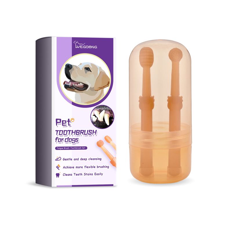 Ensemble de brosses à dents pour animaux de compagnie, nettoyage buccal des animaux de compagnie, taches dentaires, tartre, soins de santé bucco-dentaire_voghion.com