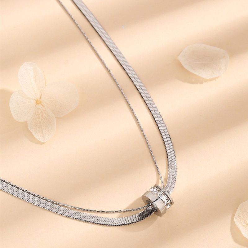 Collana in acciaio inossidabile 304 tinta unita in stile vintage all'ingrosso_voghion.com