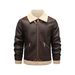 Men's Clothing Men's Winter Shearling Leather Jacket - Bomber Style With Lamb Wool Lining, Workwear Fashion, Windproof & Durable_voghion.com