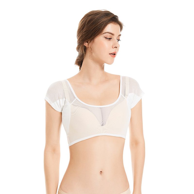 "Mesh Quick-drying" Sweatshirt: Transparent Mesh Thin, Chest Design, Sweat-proof, Underarm Cotton Sweat-absorbing Pad_voghion.com