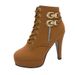 In Stock Women's Thin Heel Side Zipper Short Lace-up Export Large Size 43 Martin Boots For Women_voghion.com