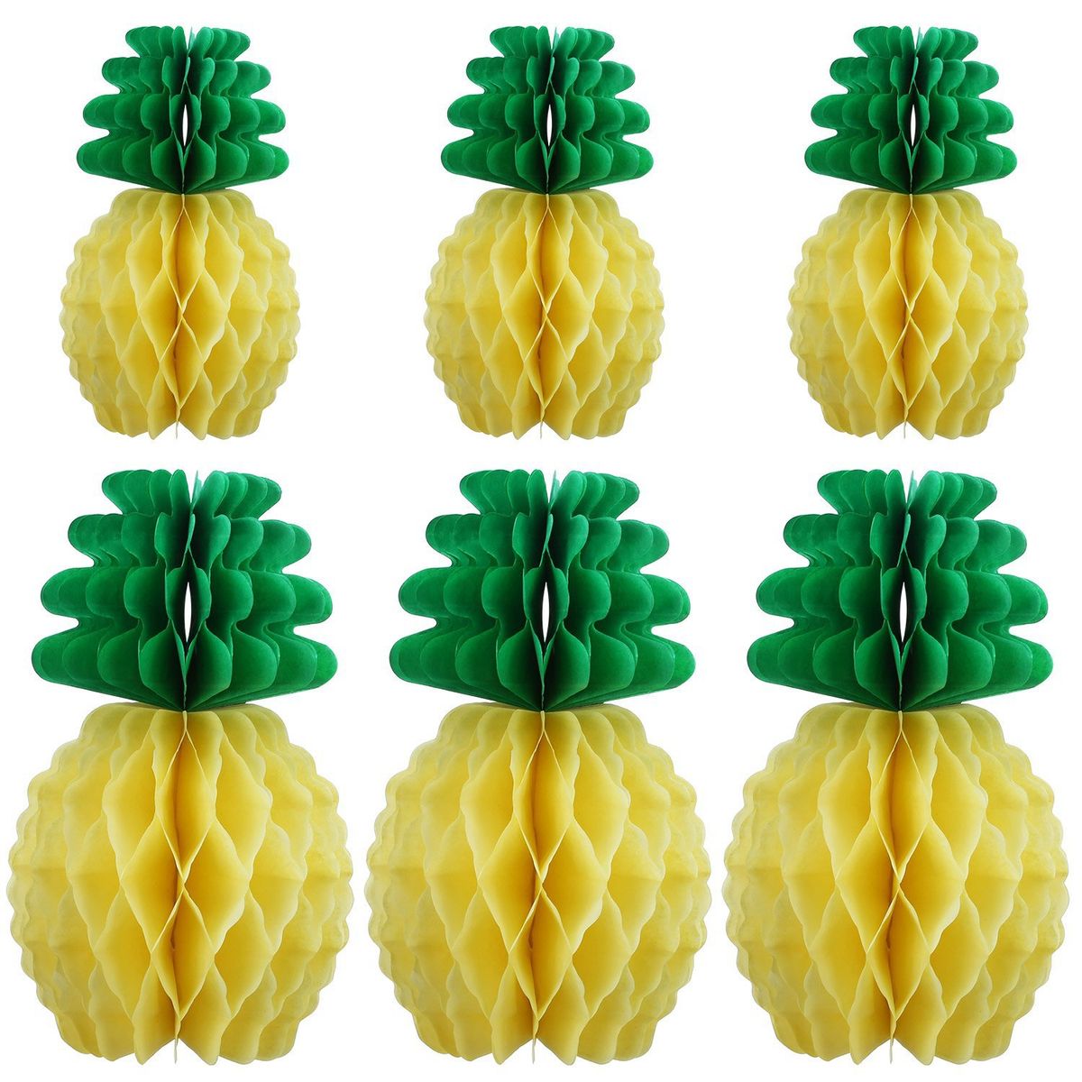 Ananas-Wabenball, Ananas-Papierwaben, Obstwabendekoration, Hawaii-Partydekoration, kreativ geformter Blumenball_voghion.com