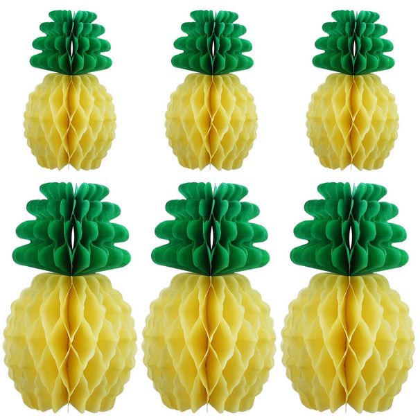 Ananas-Wabenball, Ananas-Papierwaben, Obstwabendekoration, Hawaii-Partydekoration, kreativ geformter Blumenball_voghion.com