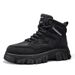 Men's High-Top Casual Boots – Vintage British Style Work Boots With Thick Sole, Anti-Slip & Height Increasing, Retro Martin Boots For Autumn & Winter_voghion.com