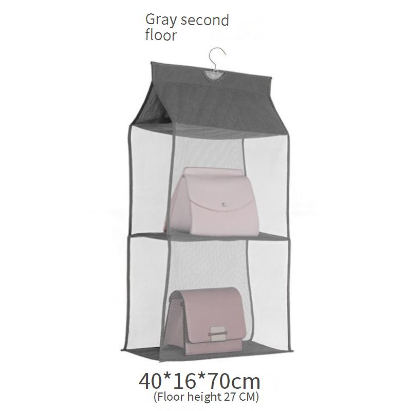 Wandmontierter Handtaschen-Organizer – Mehrschichtiger Stoff-Aufbewahrungsbügel mit staubdichtem Design für Schrank und Schlafzimmer_voghion.com