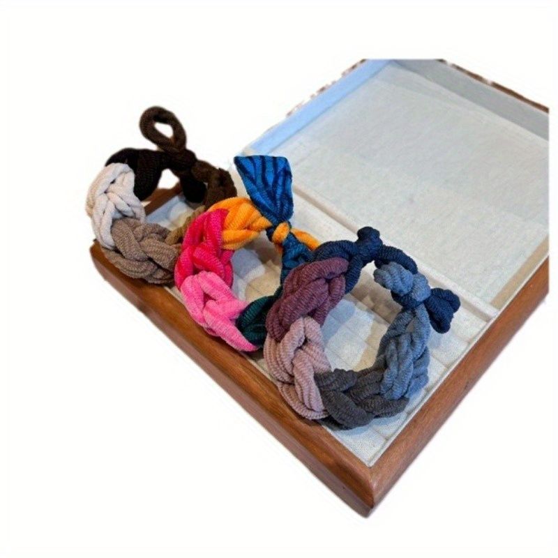 3 pezzi/set elastici per capelli ad alta elasticità invernali da donna e da ragazza, fasce per capelli intrecciate a mano, semplici fasce per capelli quotidiane, regali squisiti_voghion.com