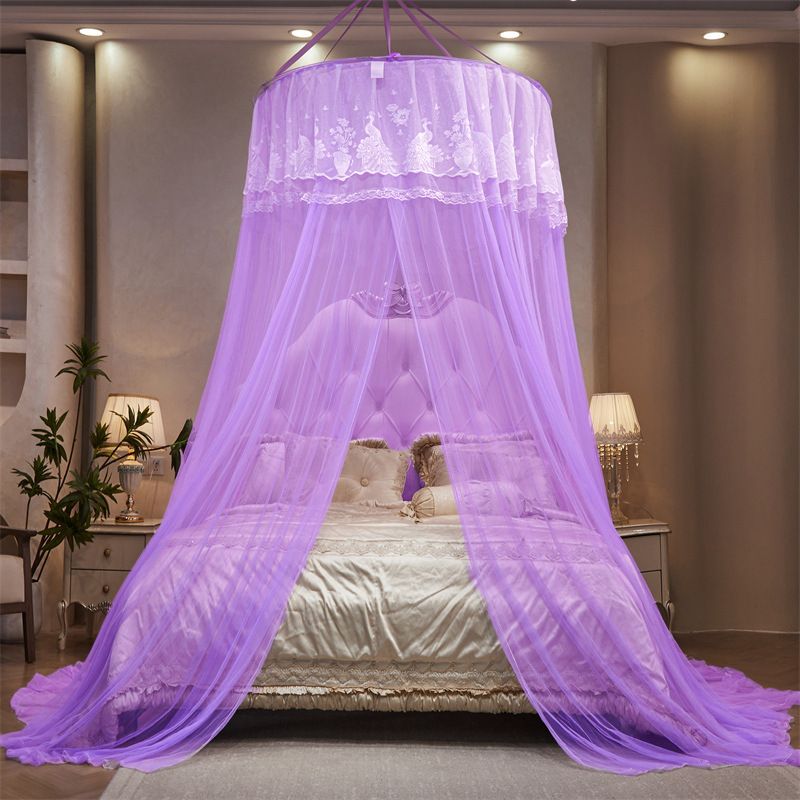 Round Canopy Mosquito Net For Single/Double Bed - Premium Dense Weave Hanging Princess Bed Canopy With 360° Protection_voghion.com