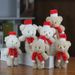 Blushing Bear Christmas Cute Plushie Mini Teddy Ornament Soft Short Plush Toy For Bags And Accessories_voghion.com