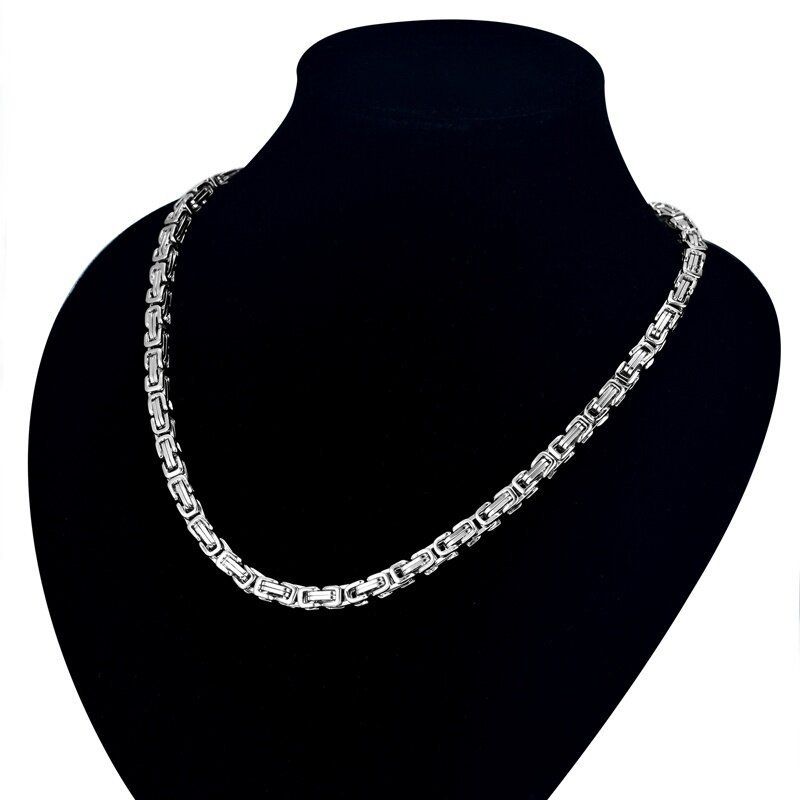 Herren Goldkette Halskette 20" 23" 26" Male Corrente Goldfarbe Edelstahl Halskette Byzantinische Ketten für Männer Schmuck_voghion.com