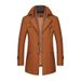 Men's Clothing New spot men's woolen coat autumn and winter men's scarf collar warm woolen windbreaker middle aged coat coat_voghion.com