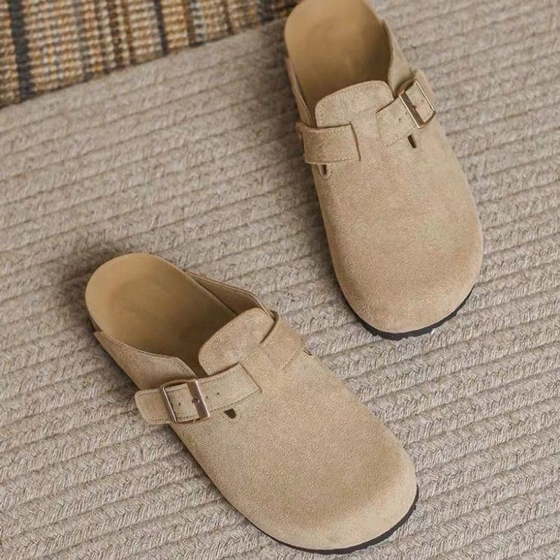 Pantofole da donna in tessuto con punta piatta, alla moda, con suola piatta, taglia grande_voghion.com