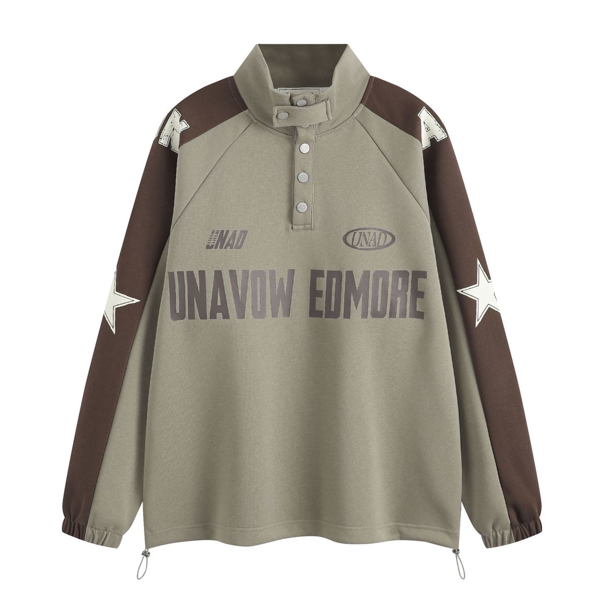 Sweat-shirt à col montant boutonné en patchwork de couleurs américaines Arc Atelier pour homme, nouveau haut à col semi-montant pour l'automne_voghion.com