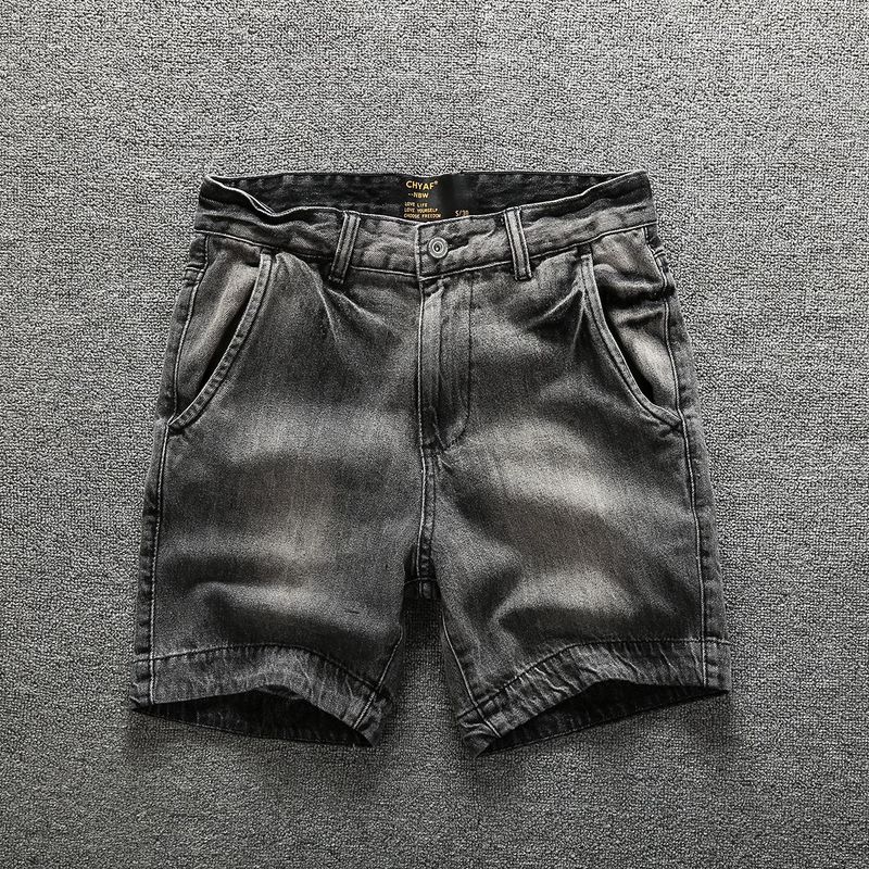 Abbigliamento uomo 2024 Nuovi pantaloncini in denim Pantaloncini estivi da lavoro da uomo Pantaloni dritti a tre quarti lavati da uomo Produttori all'ingrosso_voghion.com