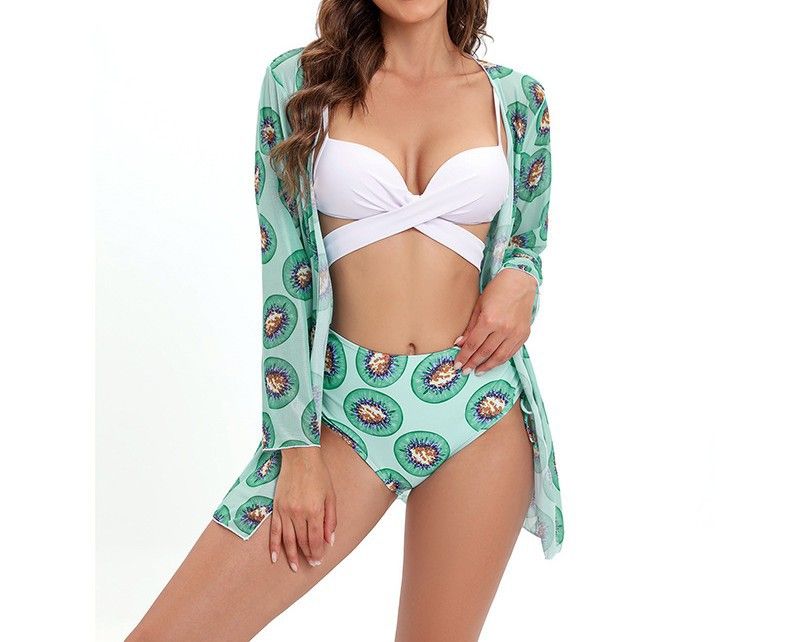 Moteriški drabužiai Bikini, seksualus tinklinis trijų dalių spausdinimas, moteriškas maudymosi kostiumėlis_voghion.com