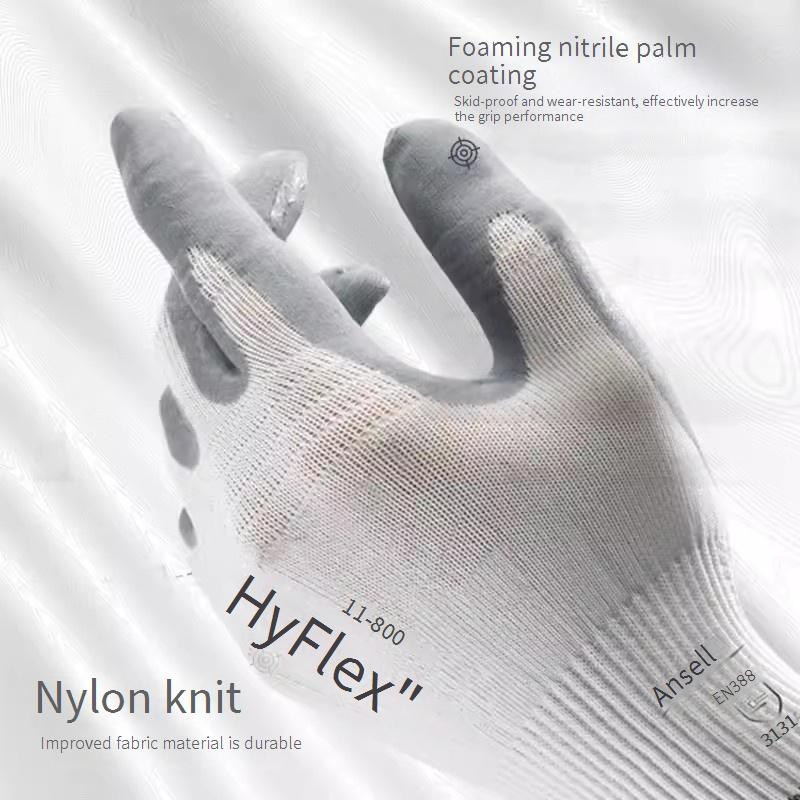 Ansell 11 800 Foam Nitrile Gloves Comfortable Waterproof Breathable Non Slip Anti Cut Multifunctional Universal_voghion.com