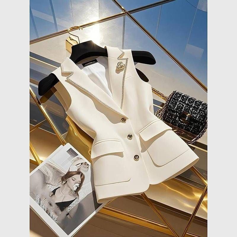Dameskleding Populaire High End Vest met Super Mooi en Uniek Wit Pak Vest voor Vrouwen in de Lente_voghion.com
