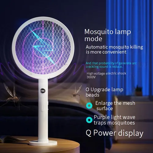 Rechargeable Mosquito Killer Lamp & Electric Swatter – 2-In-1 UV Mosquito Trap With Auto Attract Technology – Indoor/Outdoor Bug Zapper_voghion.com