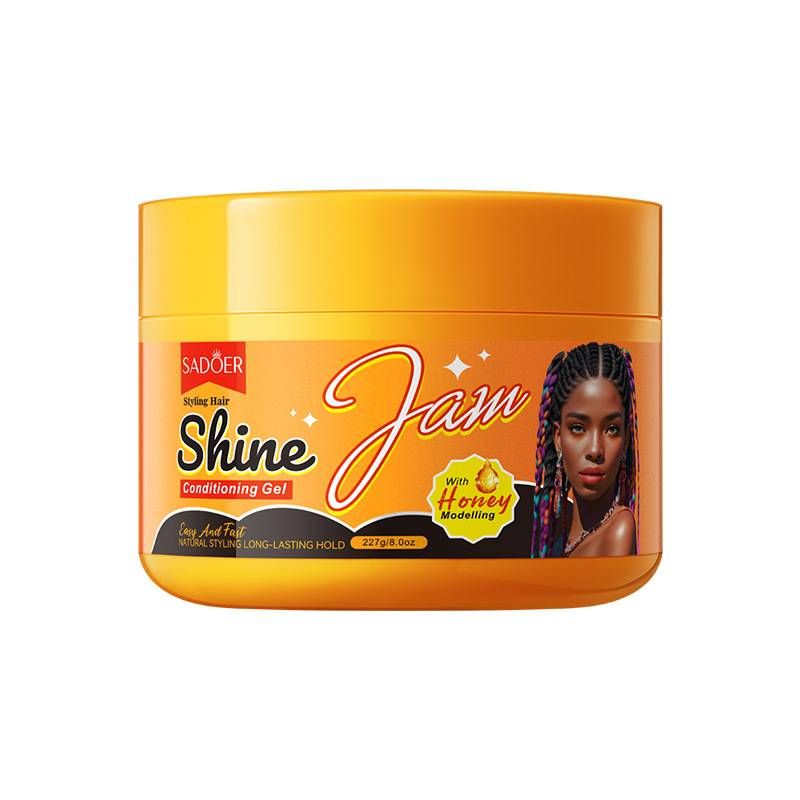 SADOER Shine Jam Saç Şekillendirici Jel, 227 g - Pürüzsüz Saçlar, Uzun Süreli Tutuş, Tutuş İçin %86,43 Onay Oranı, Kolay Örgü İçin %91,26_voghion.com