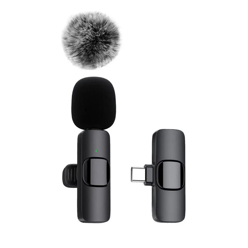 Nový bezdrátový klopový mikrofon pro nahrávání zvuku a videa, mini mikrofon pro iPhone, Android, notebook, živé hraní her, mobilní telefon_voghion.com