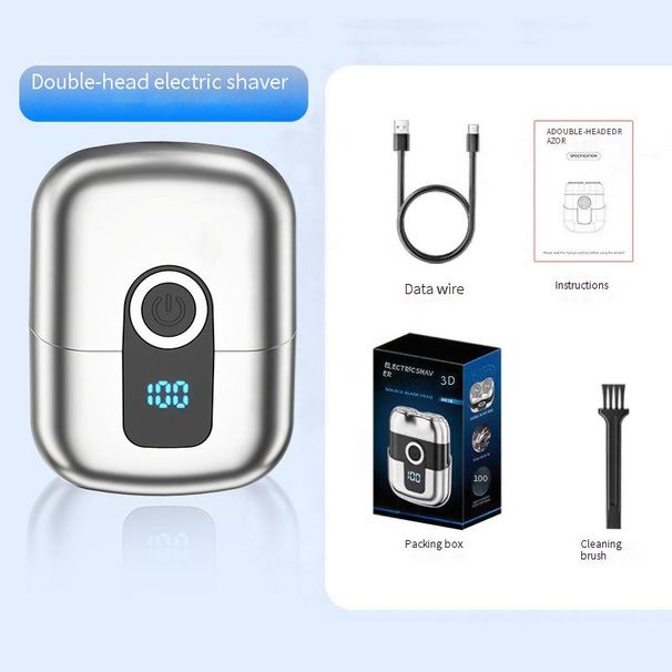 Rasoio elettrico da uomo YEXIN con testine magnetiche, doppie lame flottanti, display LED, portatile e impermeabile, rasoio da viaggio ricaricabile_voghion.com