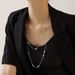 Small Niche Design, Personalized Long Double Layered Stacked Bean Sweater Chain, Women's Simple And Versatile Titanium Steel Lock Chain_voghion.com
