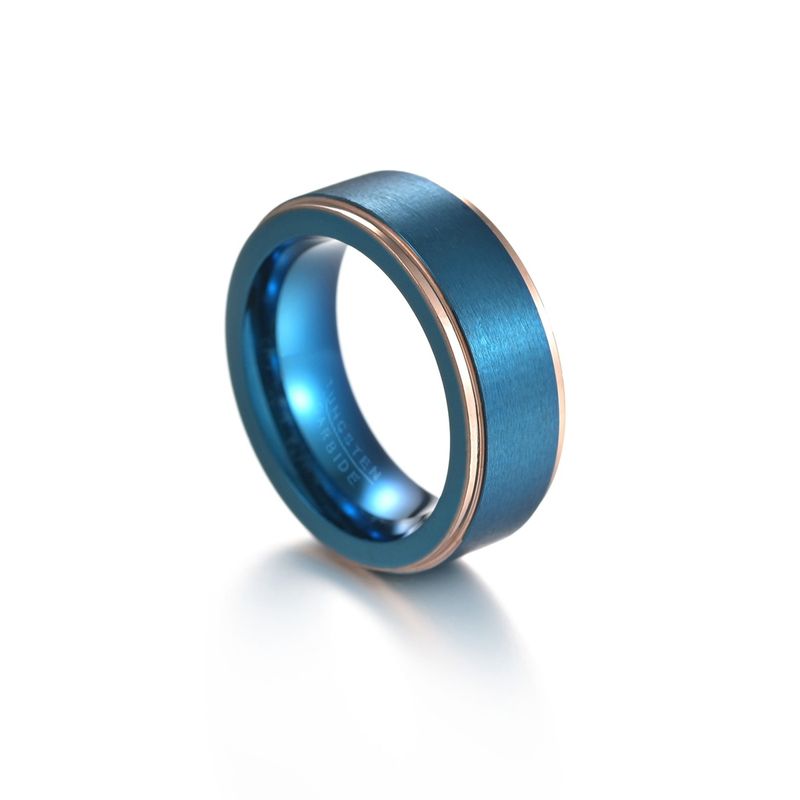 Herren Wolframring galvanisiert zweifarbig Wolfram Gold gebürstet 8MM breit Modeschmuck_voghion.com