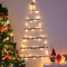 Nuovo albero da parete a LED con scala di Babbo Natale e pigna in feltro, decorazione natalizia per interni e centri commerciali_voghion.com