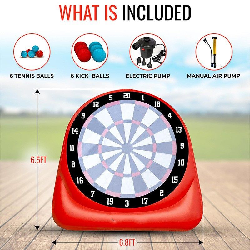 Inflatable Football Rack Outdoor Lawn Game Kick Ball Darts Velcro Football Inflatable Throwing Game Board_voghion.com