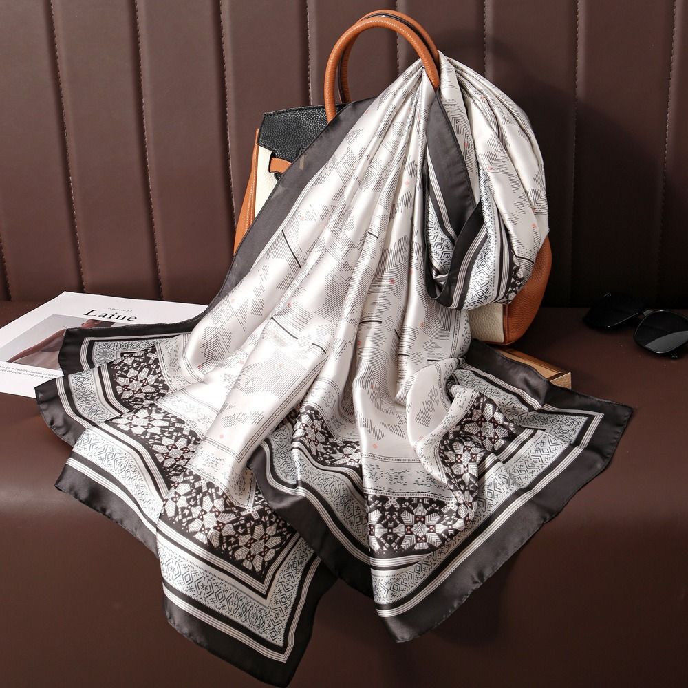 Sciarpa scialle lunga e semplice dal design asimmetrico, temperamento alla moda e di tendenza con stampa digitale_voghion.com